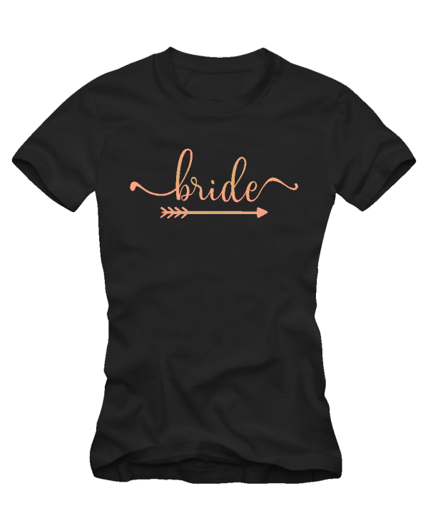 Marškinėliai mergvakariui Bride gold pink Marškinėliai mergvakariui Bride gold pink